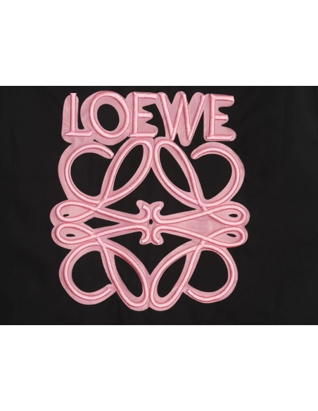 Loewe classic embroidered fluorescent pink logo shirt jacket,Loewe Jacket,Jacket,APPAREL