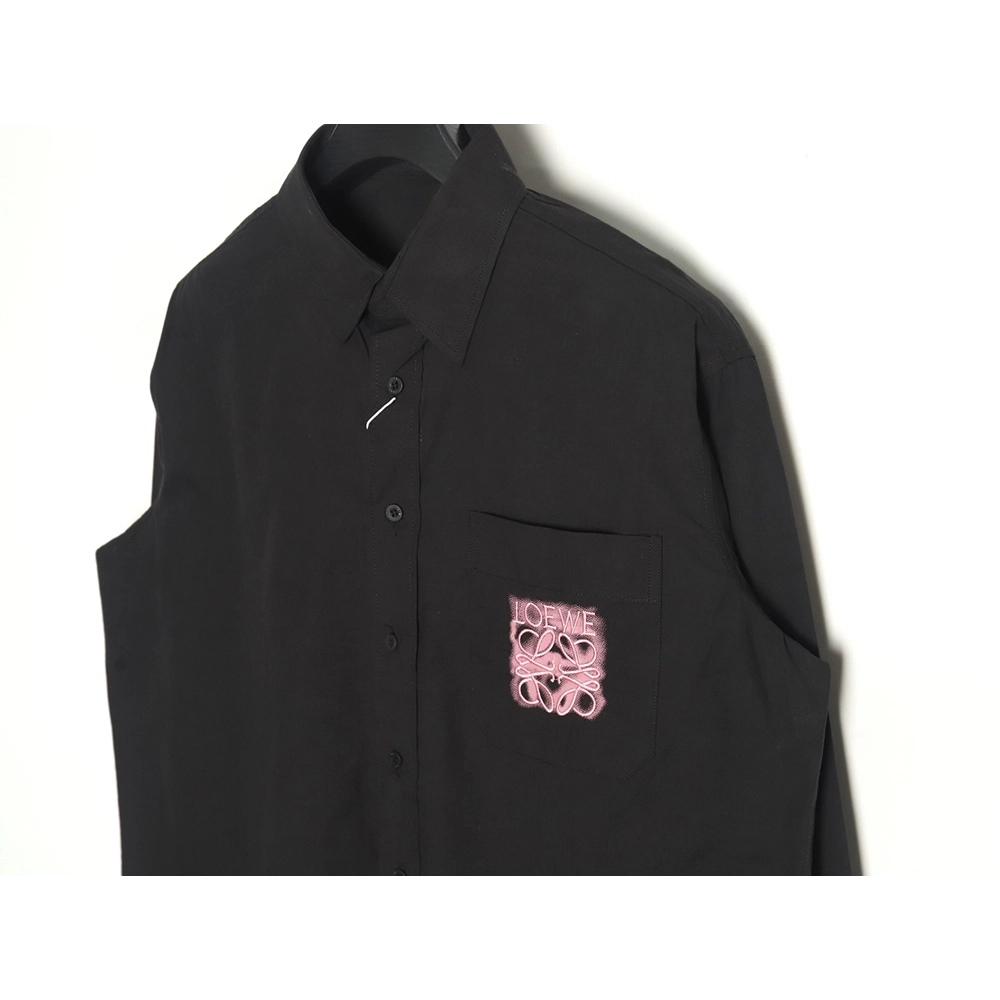 Loewe classic embroidered fluorescent pink logo shirt jacket,Loewe Jacket,Jacket,APPAREL