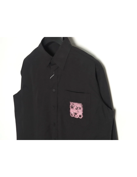 Loewe classic embroidered fluorescent pink logo shirt jacket,Loewe Jacket,Jacket,APPAREL
