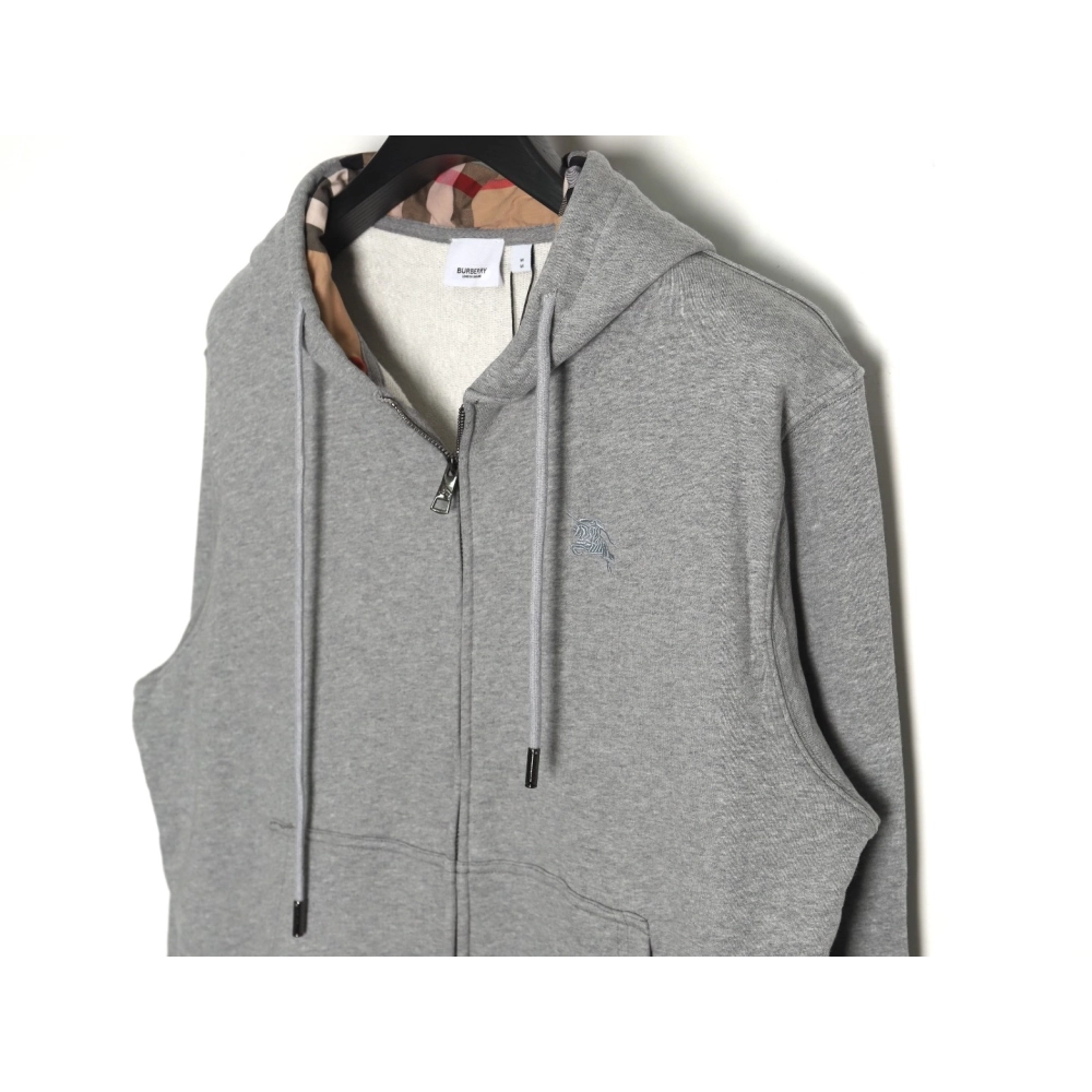 Burberry Warhorse Logo Embroidered Hooded Jacket,Burberry Jacket,Jacket,APPAREL