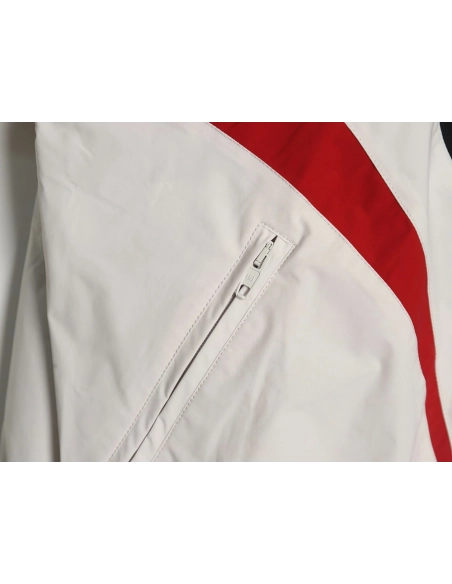 Balenciaga 3B red and white hooded windbreaker jacket,Balenciaga Jacket,Jacket,APPAREL