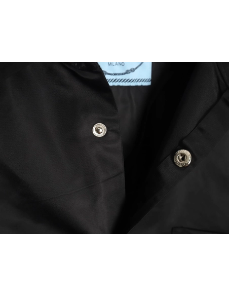 Prada Nylon Triangle Logo Long Sleeve Jacket Shirt,Prada Jacket,Jacket,APPAREL