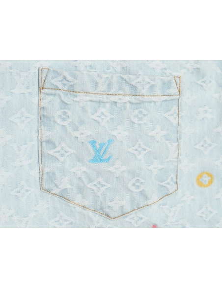 Louis Vuitton 24SS Tyler collaboration embroidered denim jacket,Louis Vuitton Jacket,Jacket,APPAREL