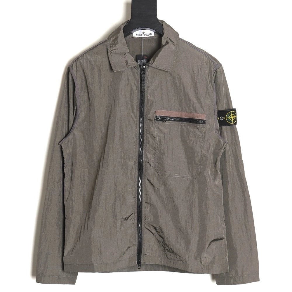 Stone Island Nylon Meta Series Metallic Nylon Long Sleeve Zipper Jacket Sun Protection Clothing TSK2,Stone Island Jacket,Jacket,