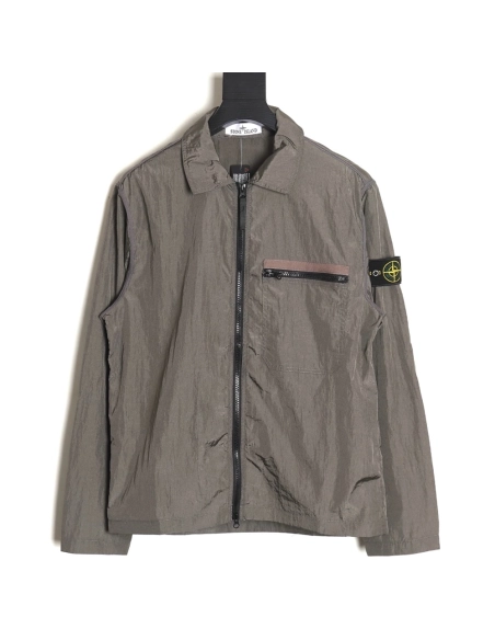 Stone Island Nylon Meta Series Metallic Nylon Long Sleeve Zipper Jacket Sun Protection Clothing TSK2,Stone Island Jacket,Jacket,