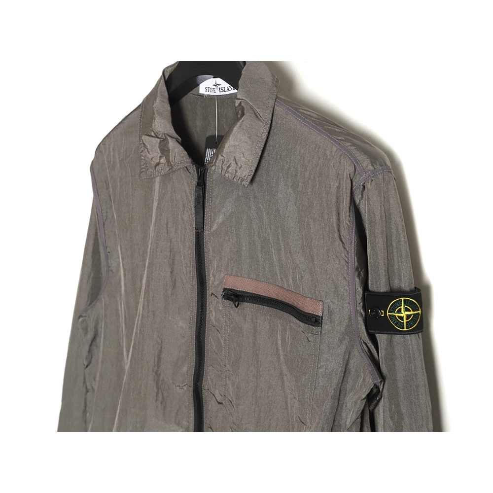 Stone Island Nylon Meta Series Metallic Nylon Long Sleeve Zipper Jacket Sun Protection Clothing TSK2,Stone Island Jacket,Jacket,