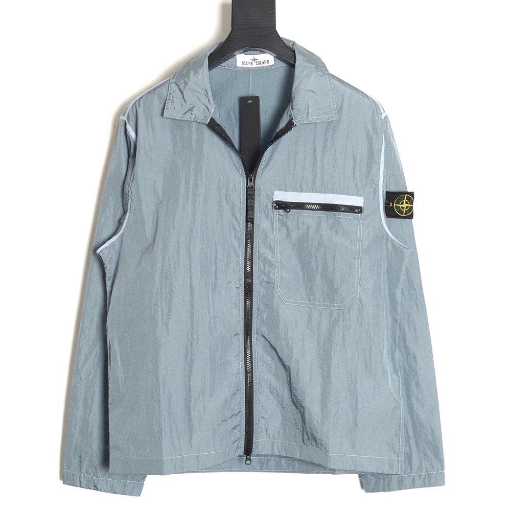 Stone Island Nylon Meta Series Metallic Nylon Long Sleeve Zipper Jacket Sun Protection Clothing TSK1,Stone Island Jacket,Jacket,