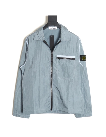 Stone Island Nylon Meta Series Metallic Nylon Long Sleeve Zipper Jacket Sun Protection Clothing TSK1,Stone Island Jacket,Jacket,