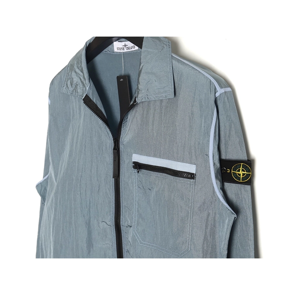Stone Island Nylon Meta Series Metallic Nylon Long Sleeve Zipper Jacket Sun Protection Clothing TSK1,Stone Island Jacket,Jacket,