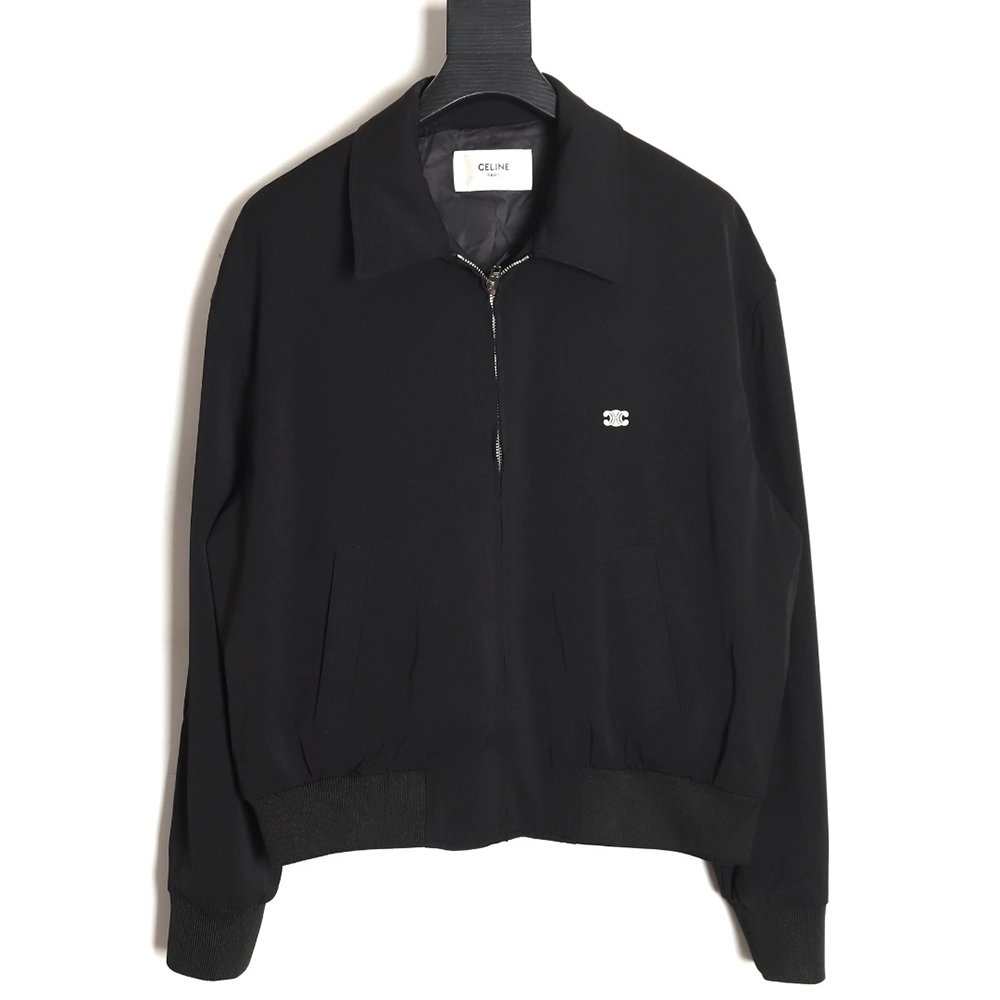 Celine 24SS Arc de Triomphe small embroidered lapel silk jacket,Celine Jacket,Jacket,APPAREL