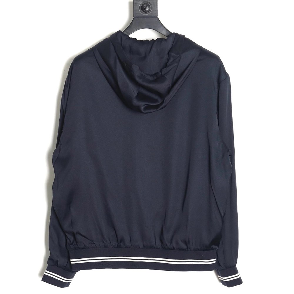 Prada 24SS mulberry silk ribbon hem hooded jacket,Prada Jacket,Jacket,APPAREL