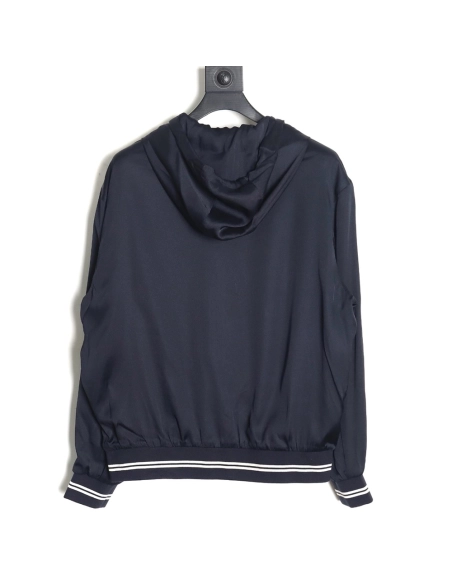 Prada 24SS mulberry silk ribbon hem hooded jacket,Prada Jacket,Jacket,APPAREL