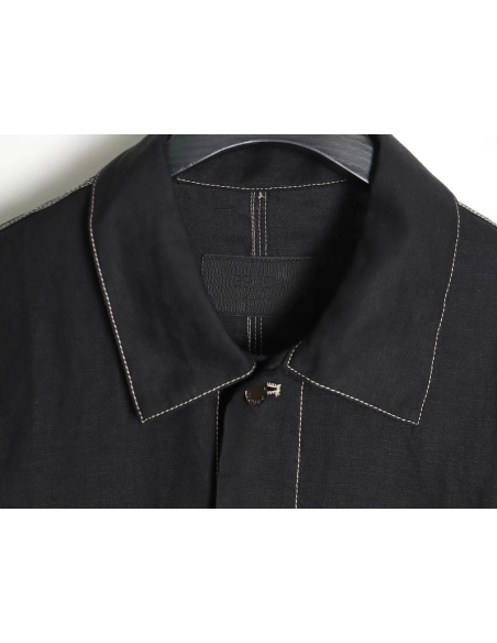 Prada PRD24SS Chambray Pocket Long Sleeve Shirt Jacket,Prada Jacket,Jacket,APPAREL