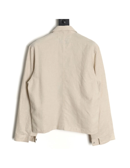 Prada PRD24SS Chambray Pocket Long Sleeve Shirt Jacket,Prada Jacket,Jacket,APPAREL