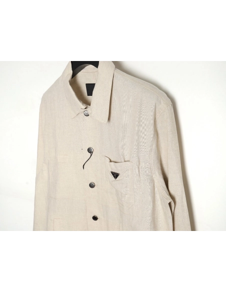Prada PRD24SS Chambray Pocket Long Sleeve Shirt Jacket,Prada Jacket,Jacket,APPAREL