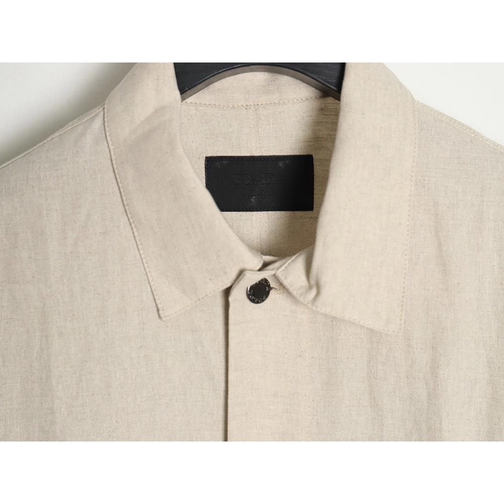 Prada PRD24SS Chambray Pocket Long Sleeve Shirt Jacket,Prada Jacket,Jacket,APPAREL