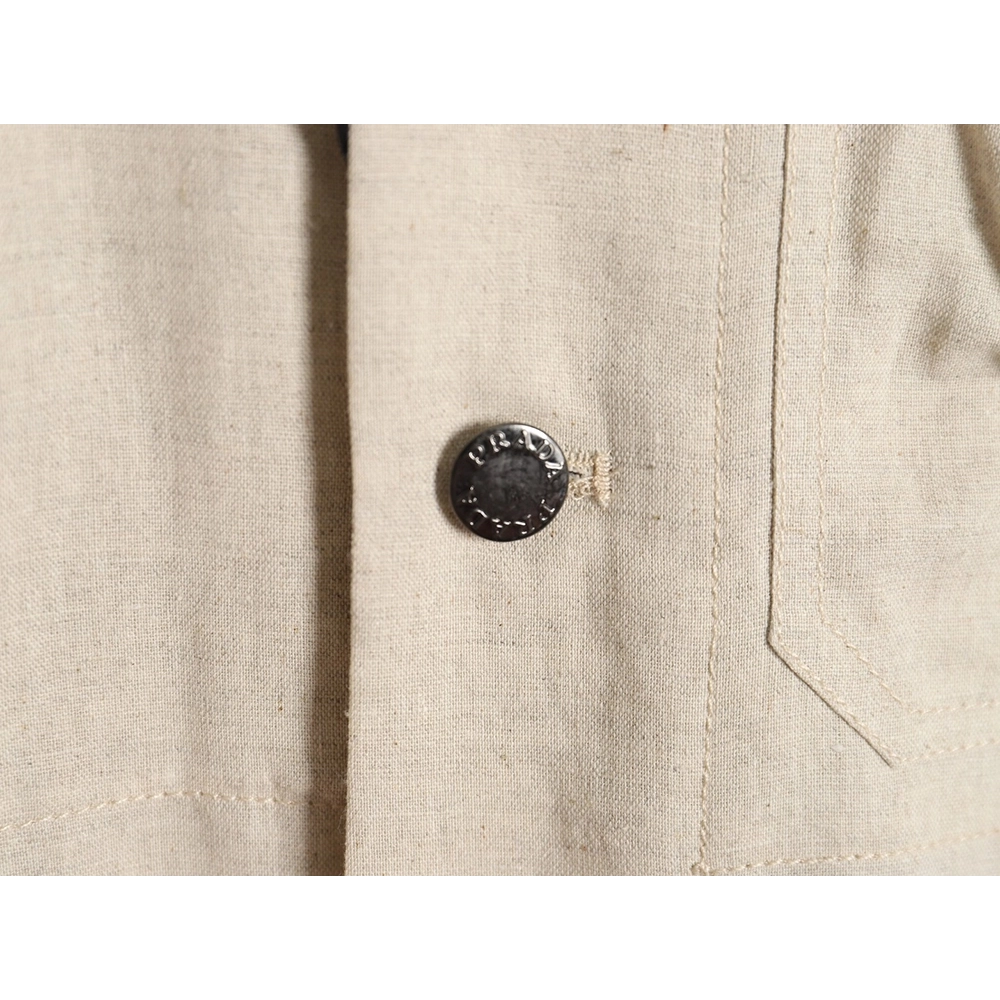 Prada PRD24SS Chambray Pocket Long Sleeve Shirt Jacket,Prada Jacket,Jacket,APPAREL