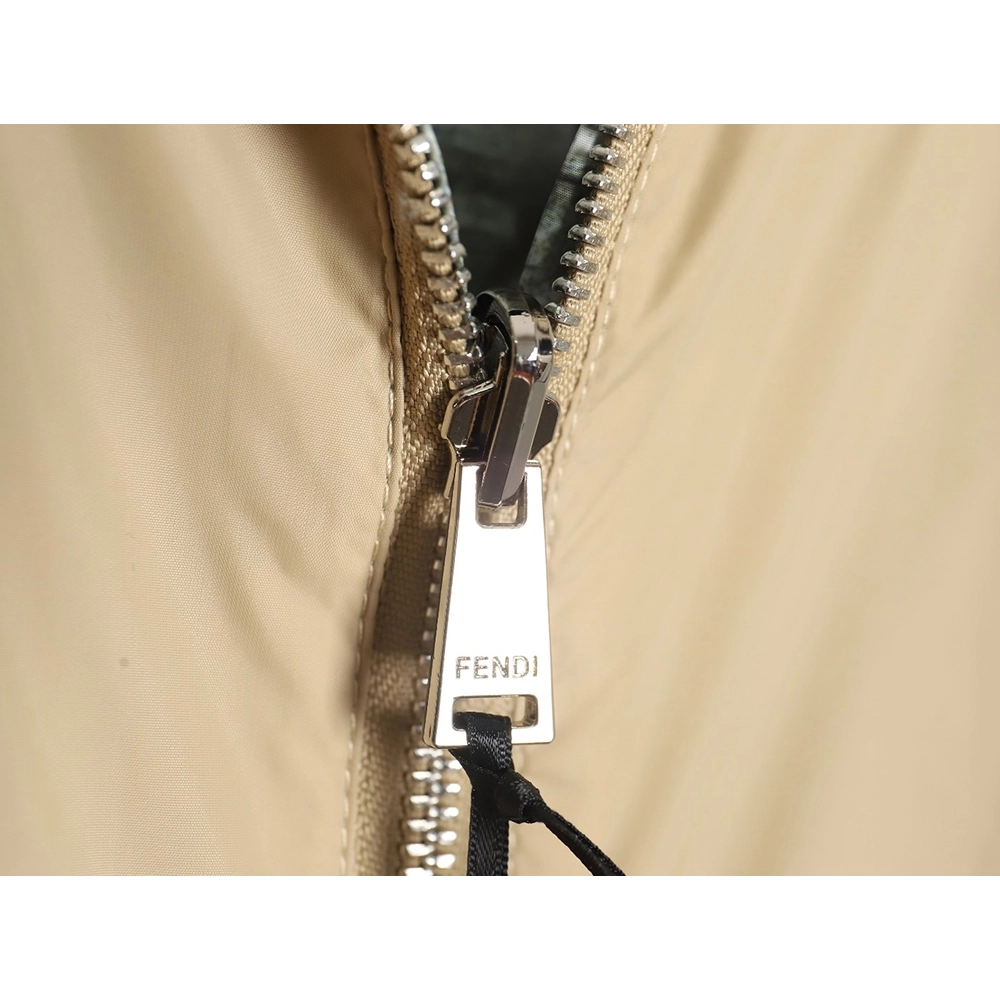 Fendi FD24SS Green FF Reversible Nylon Jacket Hooded Jacket,Fendi Jacket,Jacket,APPAREL