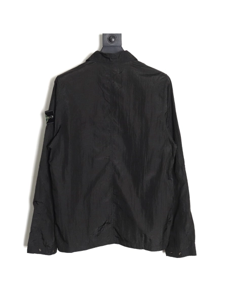 Stone Island Nylon Meta Series Metallic Nylon Long Sleeve Zip Chest Strap Jacket,Stone Island Jacket,Jacket,APPAREL