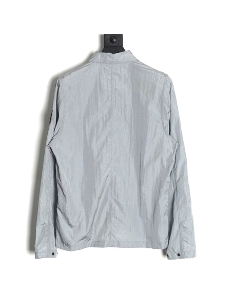 Stone Island Nylon Meta Series Metallic Nylon Long Sleeve Zip Chest Strap Jacket,Stone Island Jacket,Jacket,APPAREL