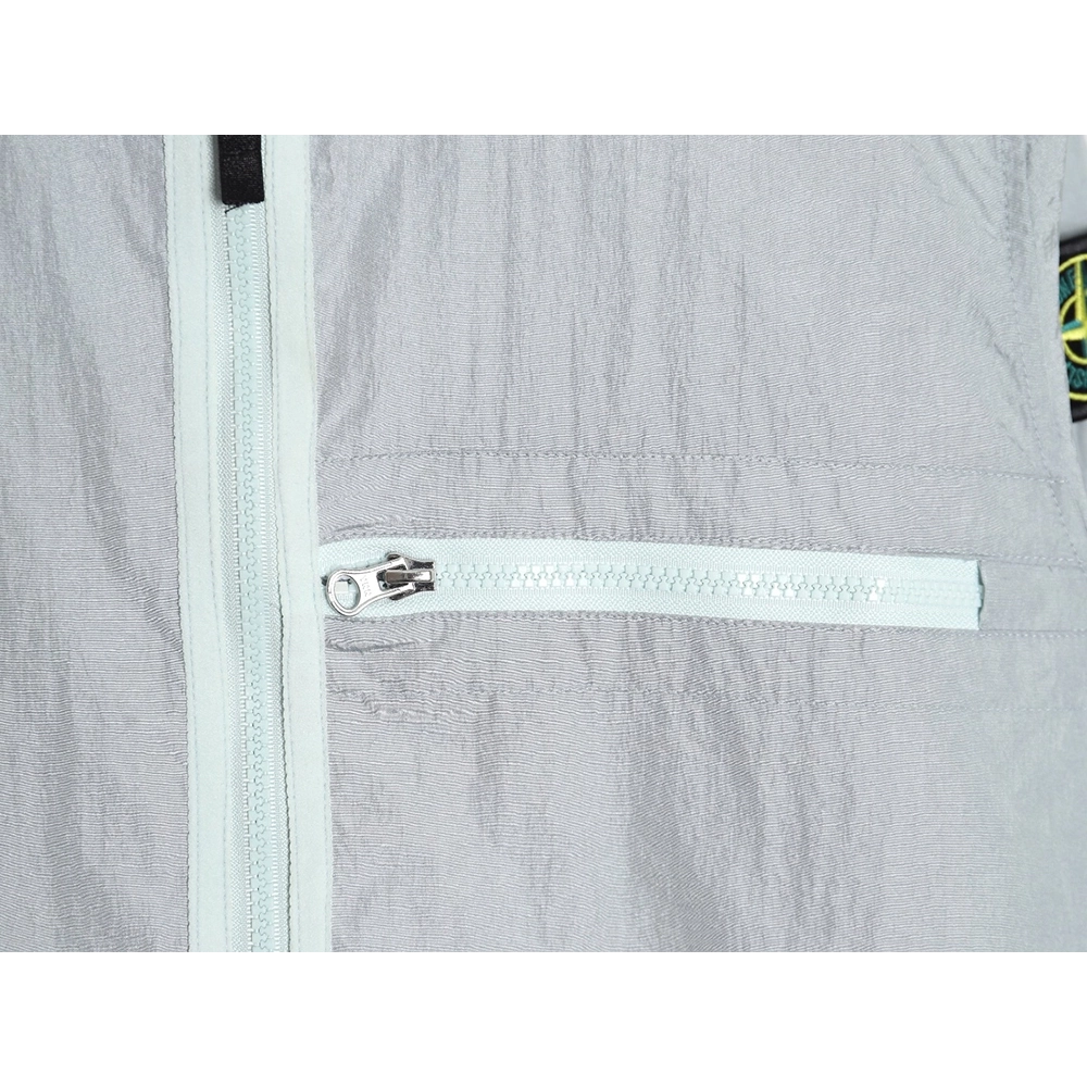 Stone Island Nylon Meta Series Metallic Nylon Long Sleeve Zip Chest Strap Jacket,Stone Island Jacket,Jacket,APPAREL