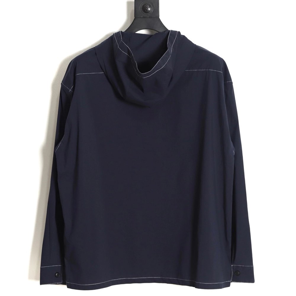 Prada 23SS topstitched zipper jacket,Prada Jacket,Jacket,APPAREL