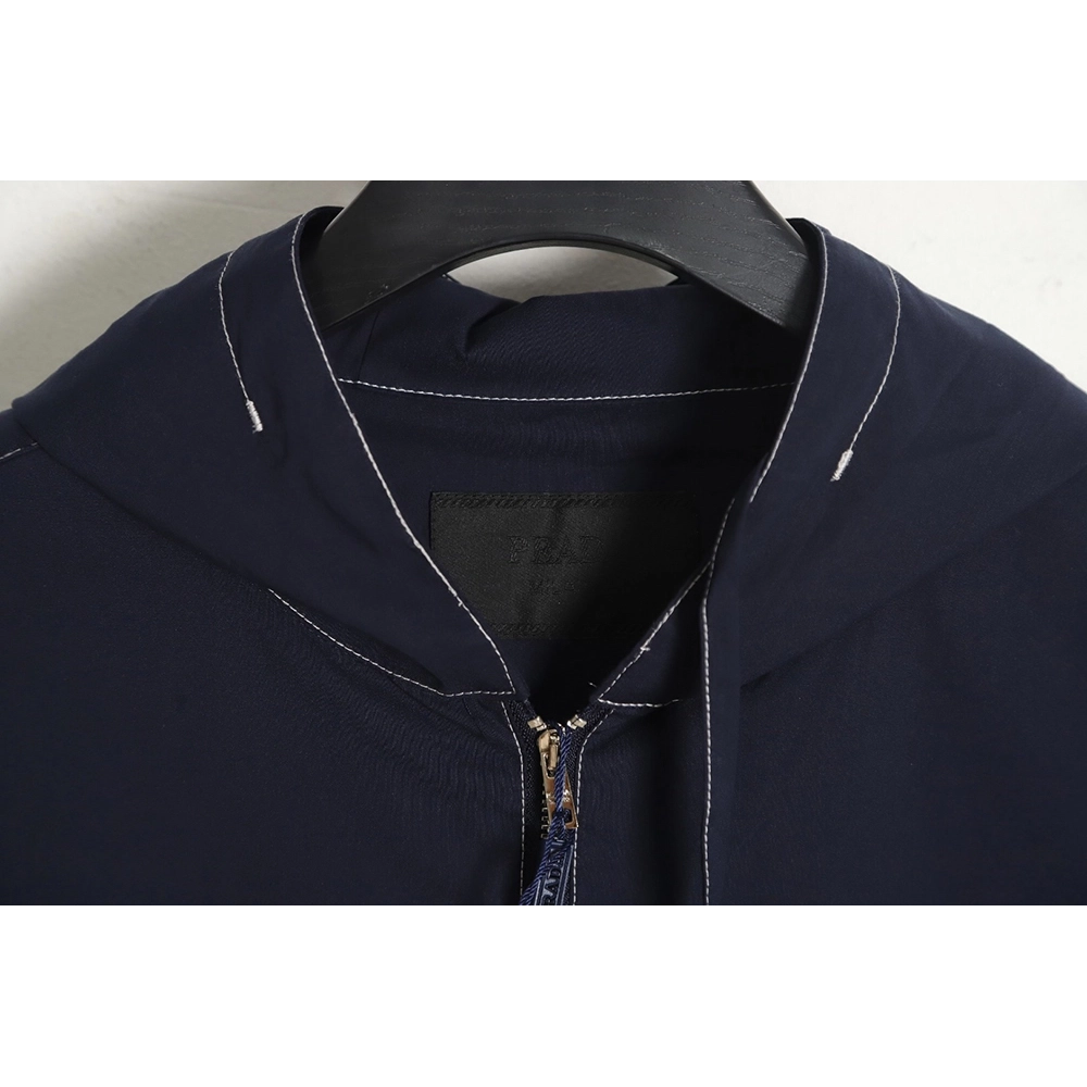 Prada 23SS topstitched zipper jacket,Prada Jacket,Jacket,APPAREL