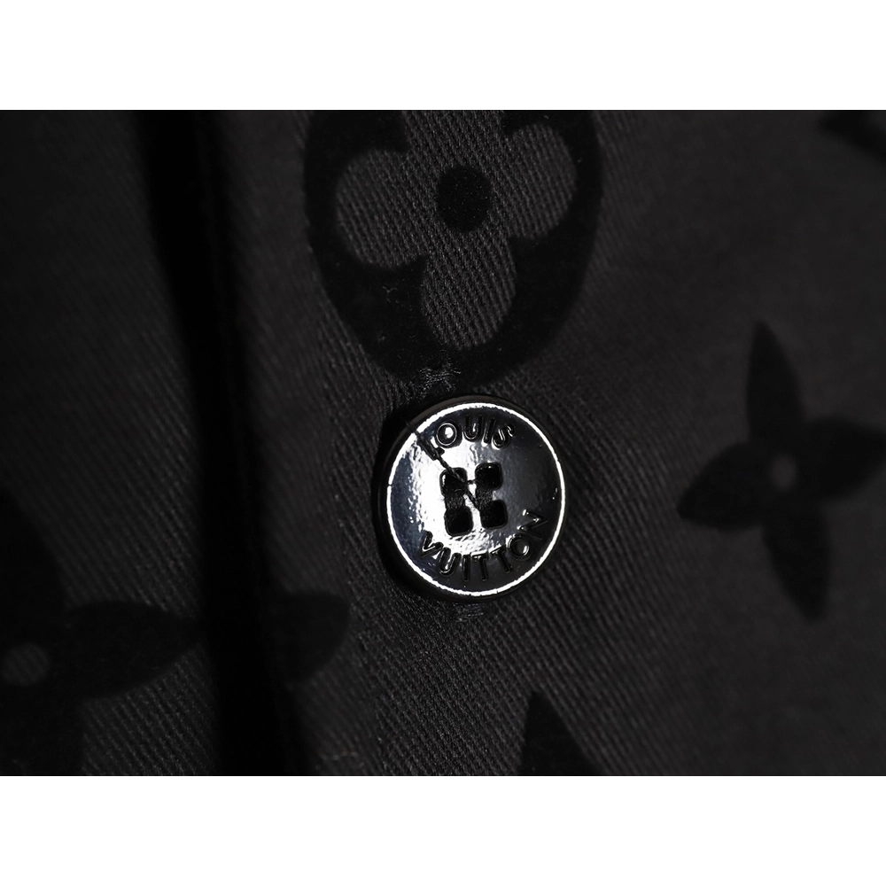 Louis Vuitton flocked jacquard patchwork work shirt jacket,Louis Vuitton Jacket,Jacket,APPAREL