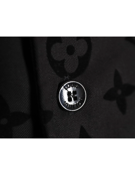 Louis Vuitton flocked jacquard patchwork work shirt jacket,Louis Vuitton Jacket,Jacket,APPAREL