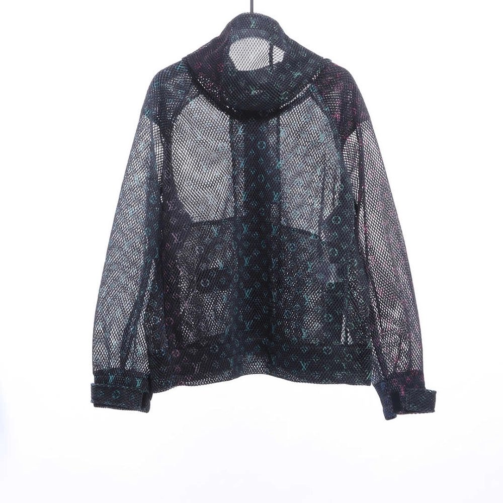 LV gradient presbyopic mesh hooded jacket,Louis Vuitton Jacket,Jacket,APPAREL