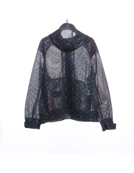 LV gradient presbyopic mesh hooded jacket,Louis Vuitton Jacket,Jacket,APPAREL