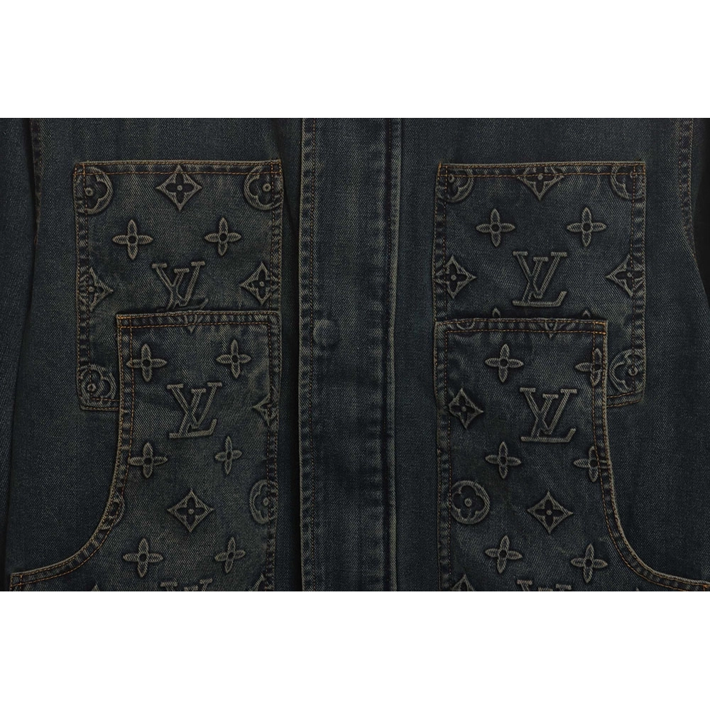 LV embossed denim jacket,Louis Vuitton Jacket,Jacket,APPAREL