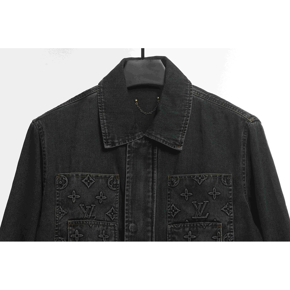 LV embossed denim jacket,Louis Vuitton Jacket,Jacket,APPAREL