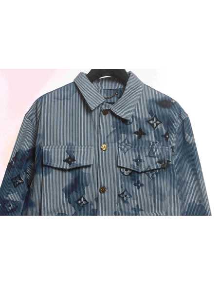 LV ink presbyopic denim jacket,Louis Vuitton Jacket,Jacket,APPAREL