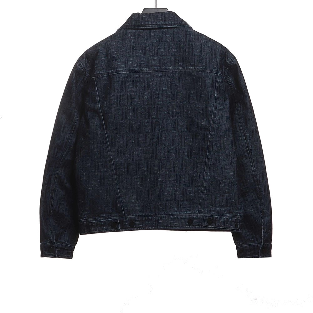 Fendi presbyopic dark pattern denim jacket,Fendi Jacket,Jacket,APPAREL