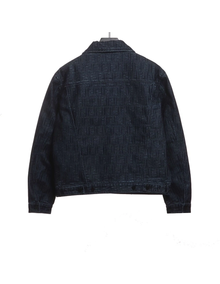 Fendi presbyopic dark pattern denim jacket,Fendi Jacket,Jacket,APPAREL