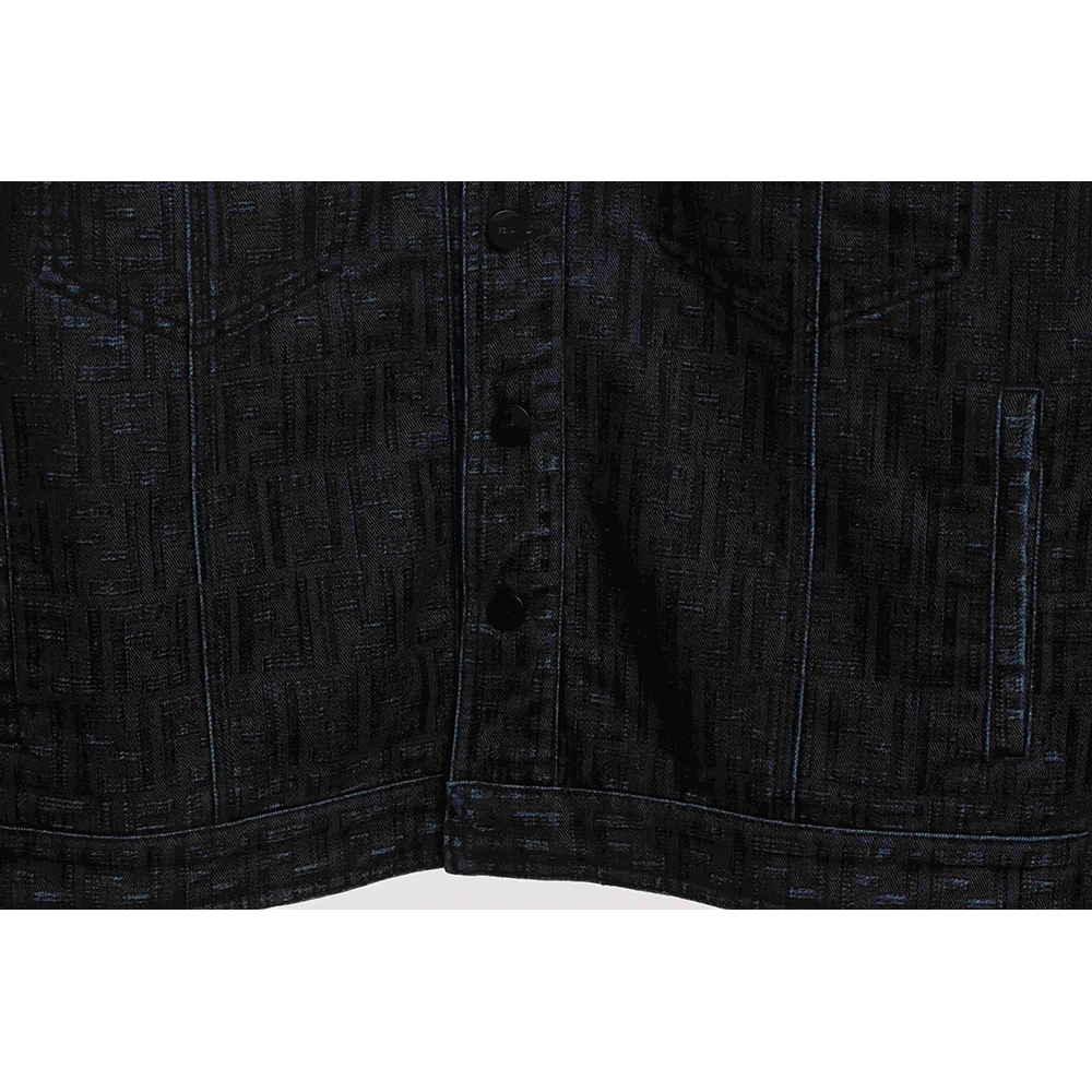 Fendi presbyopic dark pattern denim jacket,Fendi Jacket,Jacket,APPAREL