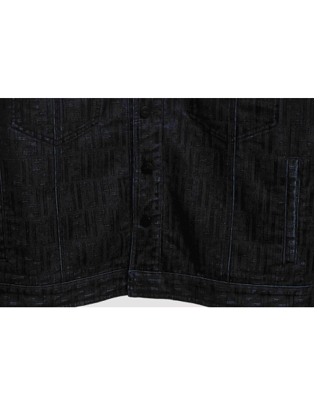 Fendi presbyopic dark pattern denim jacket,Fendi Jacket,Jacket,APPAREL