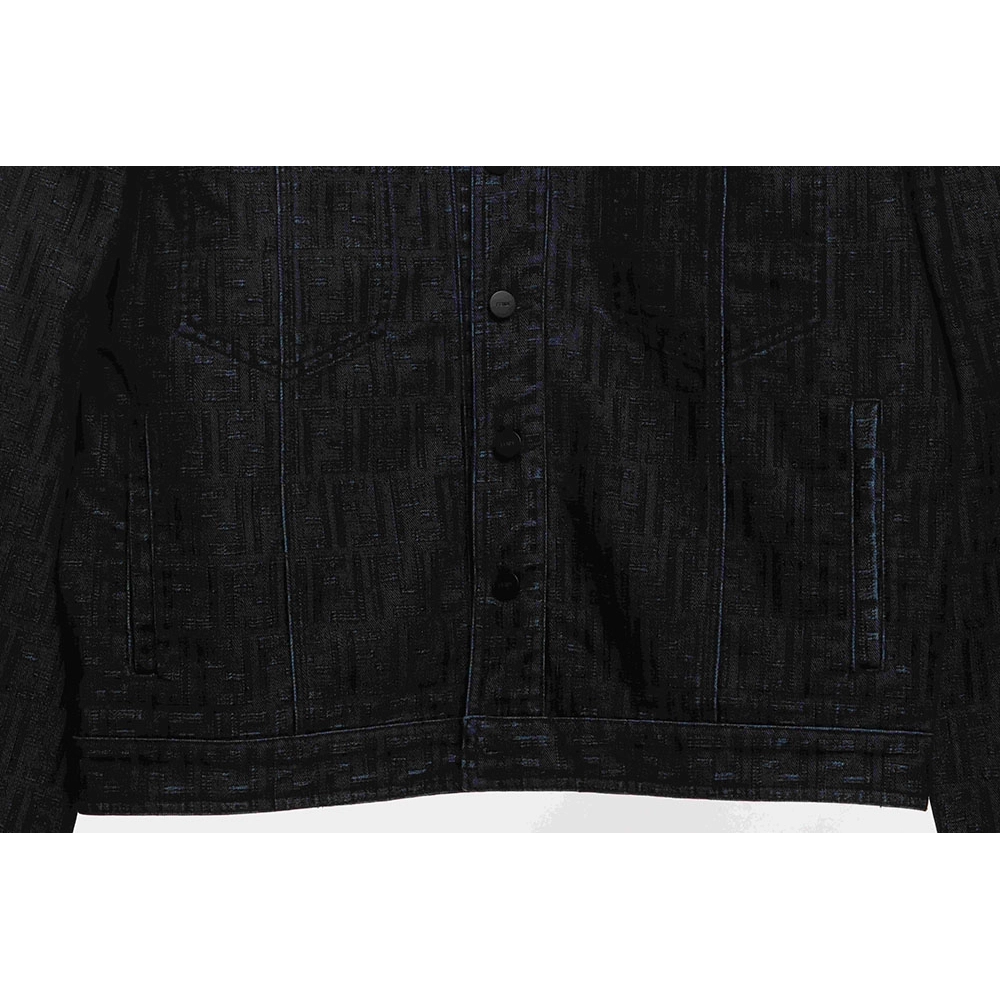 Fendi presbyopic dark pattern denim jacket,Fendi Jacket,Jacket,APPAREL