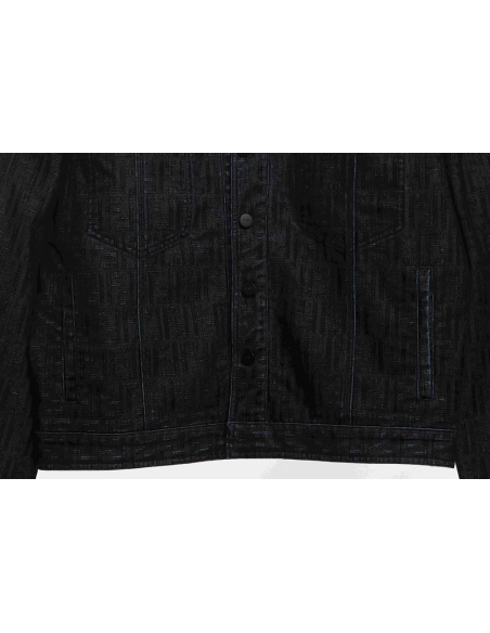 Fendi presbyopic dark pattern denim jacket,Fendi Jacket,Jacket,APPAREL