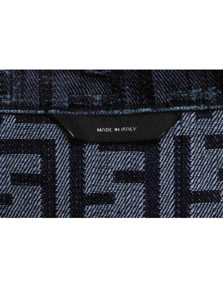 Fendi presbyopic dark pattern denim jacket,Fendi Jacket,Jacket,APPAREL