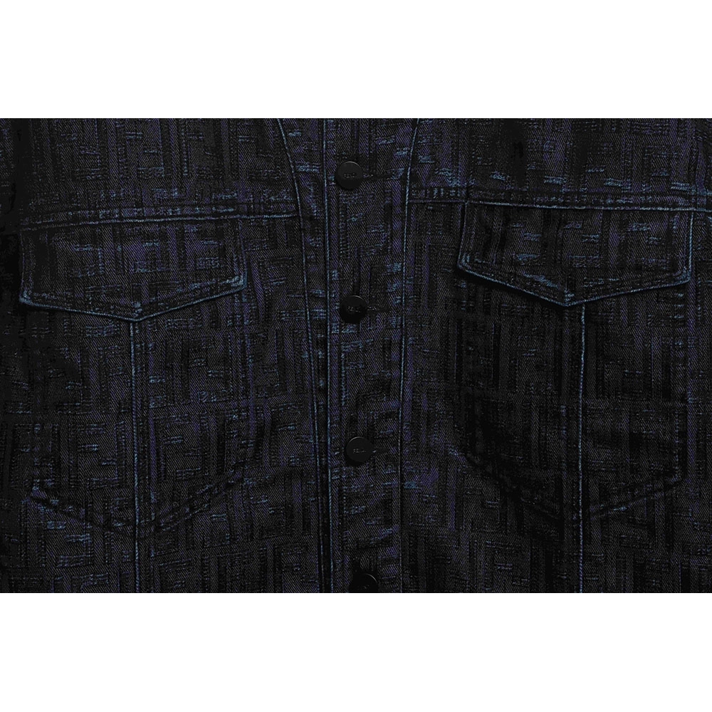 Fendi presbyopic dark pattern denim jacket,Fendi Jacket,Jacket,APPAREL