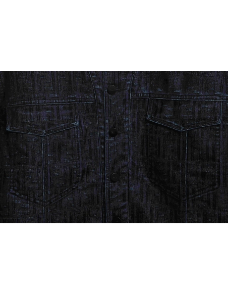 Fendi presbyopic dark pattern denim jacket,Fendi Jacket,Jacket,APPAREL