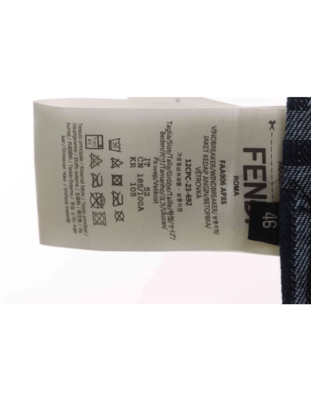 Fendi presbyopic dark pattern denim jacket,Fendi Jacket,Jacket,APPAREL