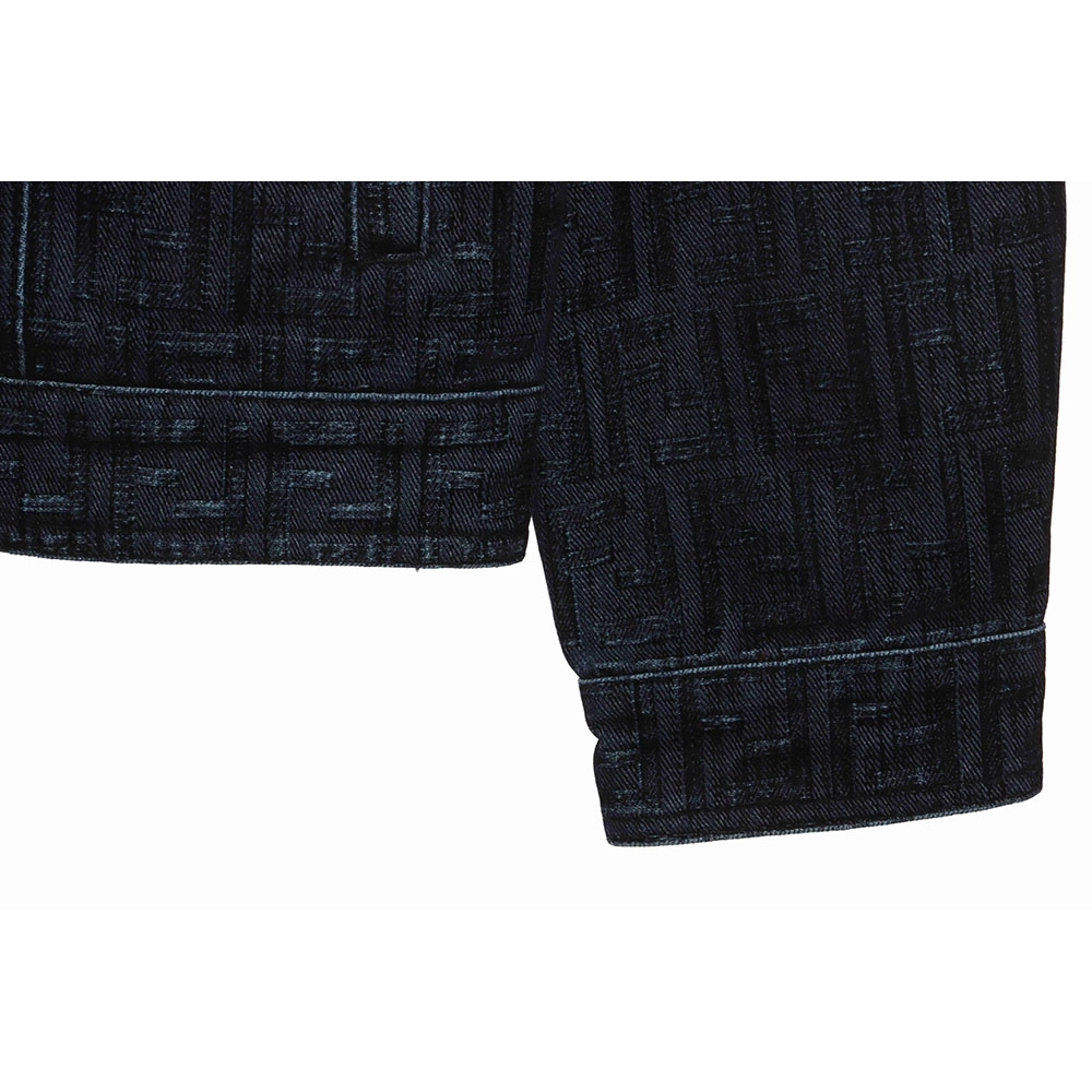 Fendi presbyopic dark pattern denim jacket,Fendi Jacket,Jacket,APPAREL