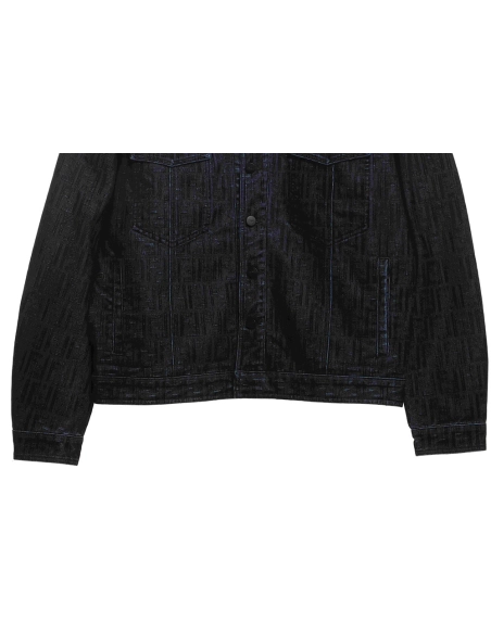 Fendi presbyopic dark pattern denim jacket,Fendi Jacket,Jacket,APPAREL