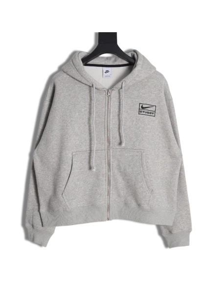 Nike x Stussy zipper drawstring hooded sweatshirt jacket,Nike Jacket,Jacket,APPAREL