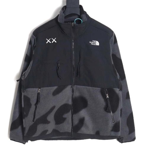 The North Face x KAWS North Face joint model FW23 1995 Denali Logo printed color block zipper fleece longsleeved jacket_CM_1,The