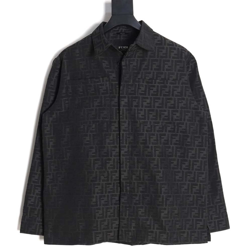 Fendi Fendi 23FW FF old flower jacquard shirt jacket,Fendi Jacket,Jacket,APPAREL