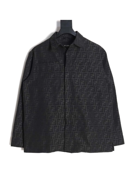 Fendi Fendi 23FW FF old flower jacquard shirt jacket,Fendi Jacket,Jacket,APPAREL